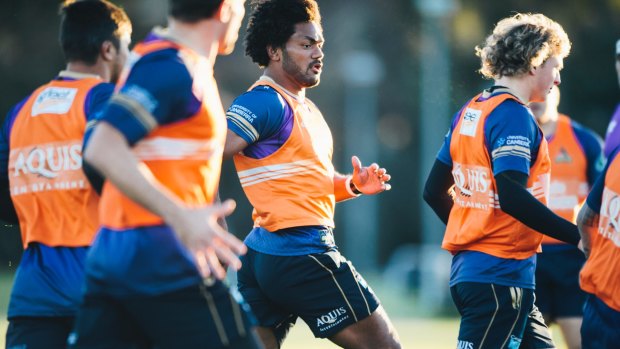 Henry Speight at Brumbies training on Wednesday.