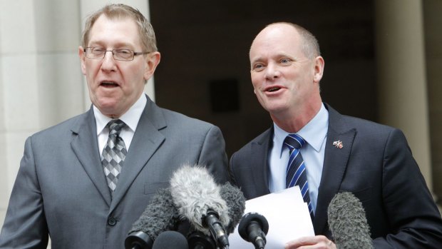 Dr Bruce Flegg in happier times with Premier Campbell Newman.