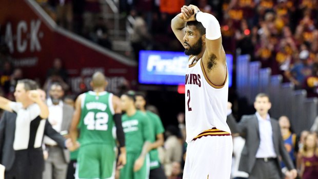In an instant: Kyrie Irving of Cleveland contemplates a game that got away.