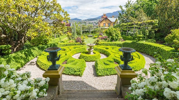 The grounds at Corinda, a 15-minute stroll from Hobart's CBD.