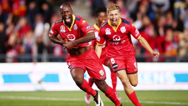 Back to his best: Adelaide's Bruce Djite.