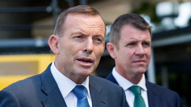 Prime Minister Tony Abbott and Premier of NSW Mike Baird on the election trail.