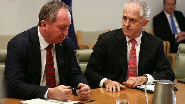 Barnaby Joyce, left, and Malcolm Turnbull 