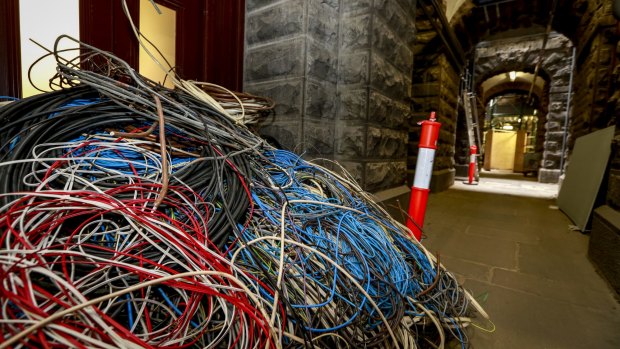 Old electrical wiring stripped out of Parliament House includes cabling from the 1890s. 