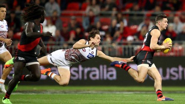 Off and running: Conor McKenna has improved quickly for Essendon.