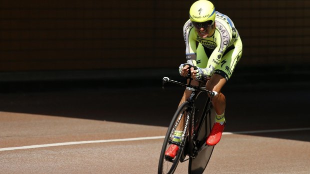 Diagnosed with testicular cancer ... Tinkoff-Saxo rider Ivan Basso of Italy cycles during the individual time-trial first stage of the Tour de France.