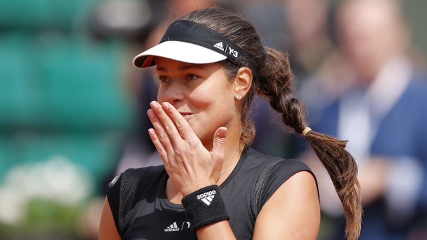 Serbia's Ana Ivanovic blows a kiss to the crowd after defeating Croatia's Donna Vekic in the third round of the French Open on Friday.