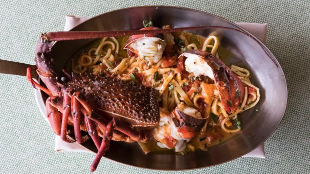 House-made tagliolini with lobster.