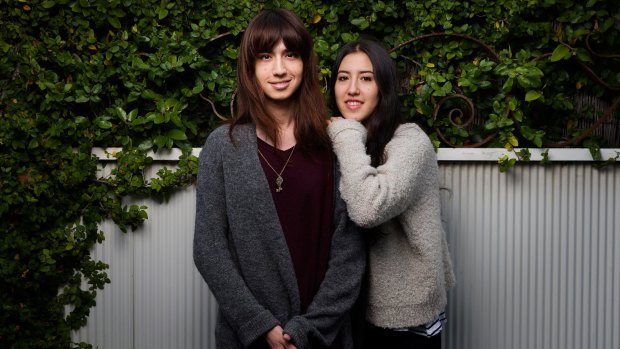 Marco (left) and her sister Sophie at their Melbourne home. 