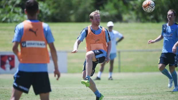 He's back: David Carney training with Sydney FC .