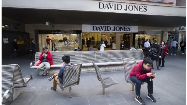David Jones store from Bourke Street Mall in Melbourne.