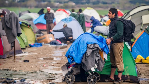 The camp in the Greek village of Idomeni on the Greek side of the border between Greece and Macedonia on Thursday. 
