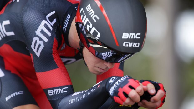 Speed demon: Rohan Dennis powers to victory on Thursday.
