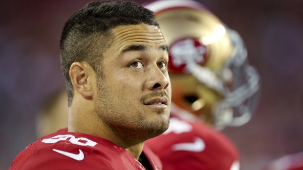 Plane sailing: Jarryd Hayne has captivated American NFL fans in his first two trial matches for the 49ers.