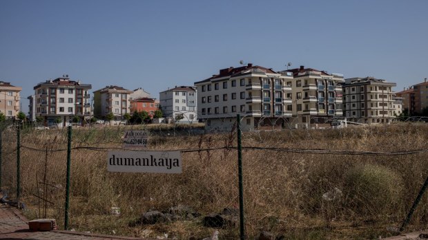 An unfinished housing development owned by Dumankaya Insaat, a company seized by the Turkish state. Critics say that many such companies have been sold at deep discounts to friends of the president.