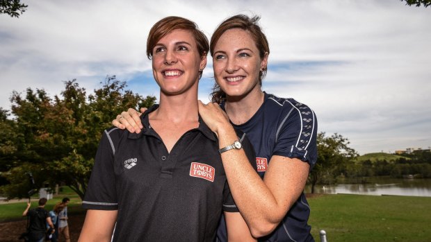 Sibling rivalry: Bronte Campbell (right) with sister Cate.