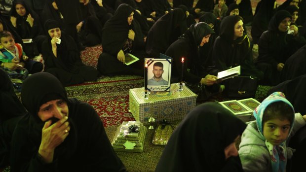 The memorial service for murdered asylum-seeker Reza Barati at the Al-Mahdi mosque in Tehran in 2014.