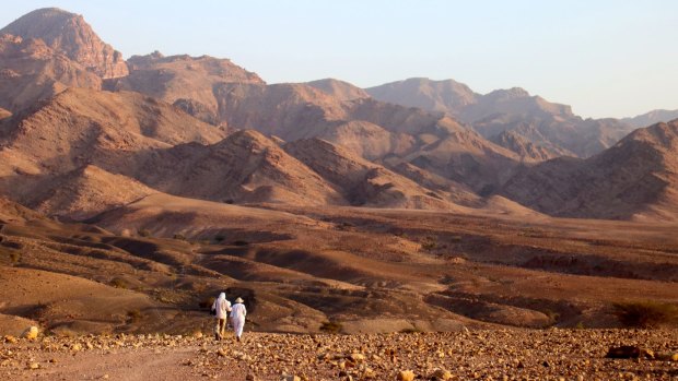 A stroll to a nearby high-point to watch the sunset over the desert is a nightly ritual at Feynan.