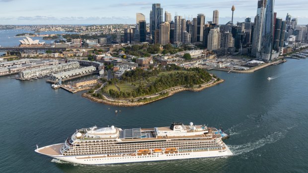 Viking Orion in White Bay, Sydney Harbour.