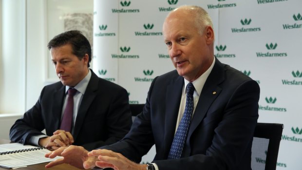 Old guard: Wesfarmers boss Richard Goyder (right) and finance director Terry Bowen are both handing over the reins.