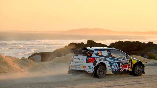 Sea line: Norway's Andreas Mikkelsen and Anders Jaeger compete in their Volkswagen Polo R.