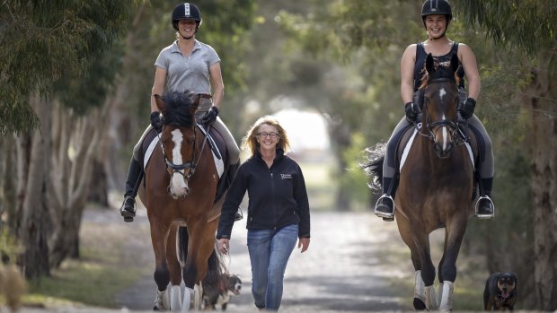 Monica Bladier with her daughters, Jacqui and Cassie, at their farm in Skye. 