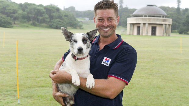 Farmer Dave Graham and his dog Sydney the Australian Koolie  