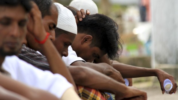 Rohingya asylum seekers in Medan, North Sumatra, last year.