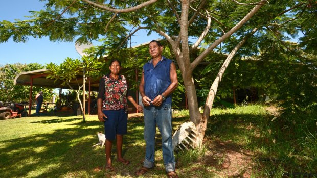 Delma and Alfonso Cox at their Dampier Peninsula home.