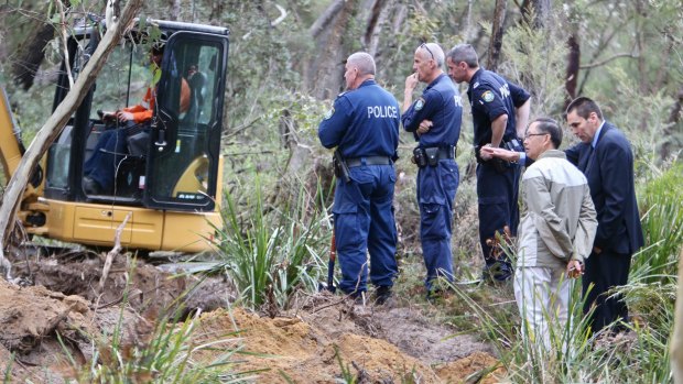Police led Quanne's father Sam Diec to a bush site west of Appin Road. 