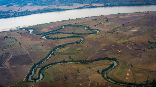 A tributary feeds the Irrawaddy River in Myanmar. 