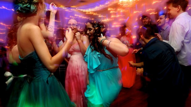 Dapto High School students at their school formal in Wollongong.