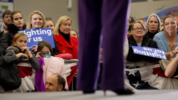 Clinton supporters listen as she speaks in New Hampshire on Tuesday. 