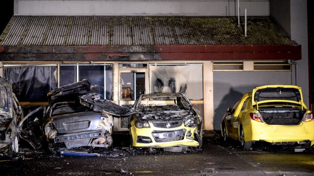 The nearby taxi depot was also damaged in the blaze.