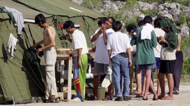 Refugees living in camps on Nauru. 