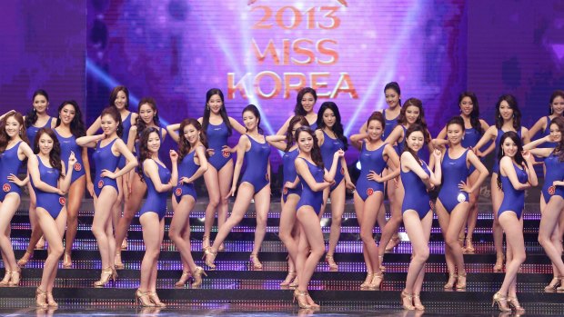 Face off: Contestants perform during the 2013 Miss Korea Beauty Pageant in Seoul.