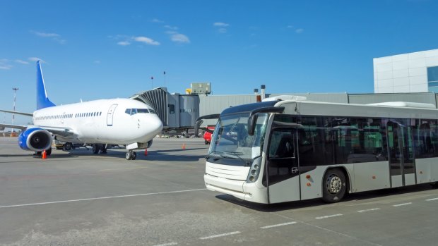 Passengers being bussed to their planes is uncommon at Australian airports, but happens a lot overseas.