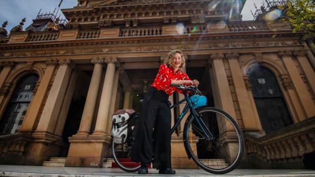 City of Sydney councillor Jess Miller outside Sydney Town Hall.