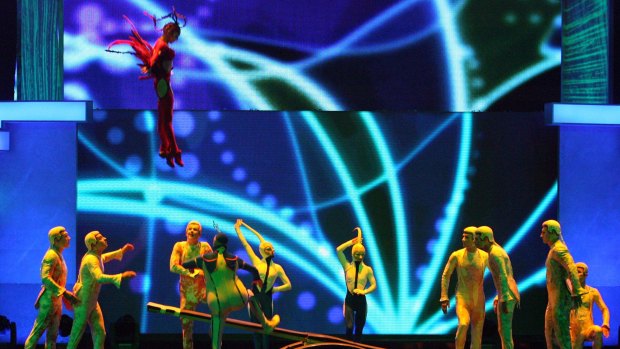 Members of Cirque du Soleil’s <i>Mystere</i>.