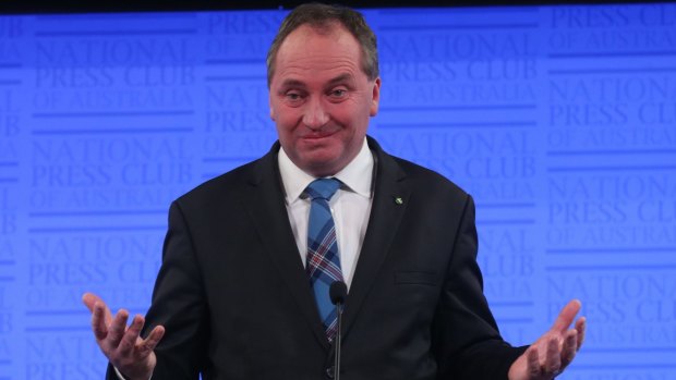 Agriculture Minister Barnaby Joyce at the National Press Club this week.