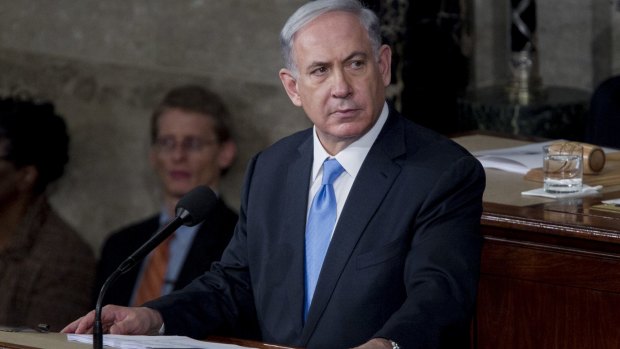 Israel PM Benjamin Netanyahu addresses the US Congress.