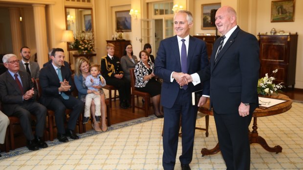 Malcolm Turnbull is sworn in as the 29th Prime Minister of Australia by Governor-General Sir Peter Cosgrove.