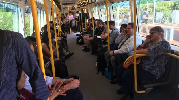 Passengers stuck on a train in Mt Lawley are making rushed calls to employers.