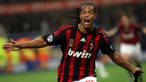 Fitness questions: Ronaldinho during his glory days with AC Milan.