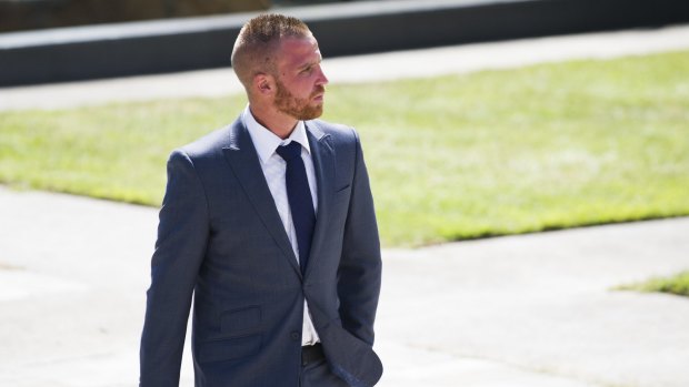 Jamie Michael Richardson, pictured in March at the ACT Supreme Court, where he faced culpable driving charges for a fatal McKellar crash in 2014.
