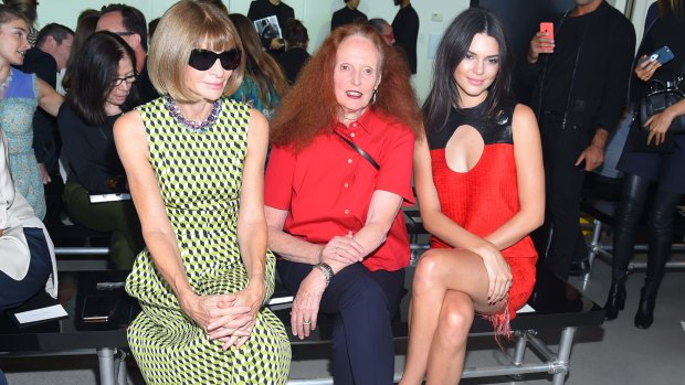 Front row favourites: Anna Wintour, Grace Coddington and Kendall Jenner.