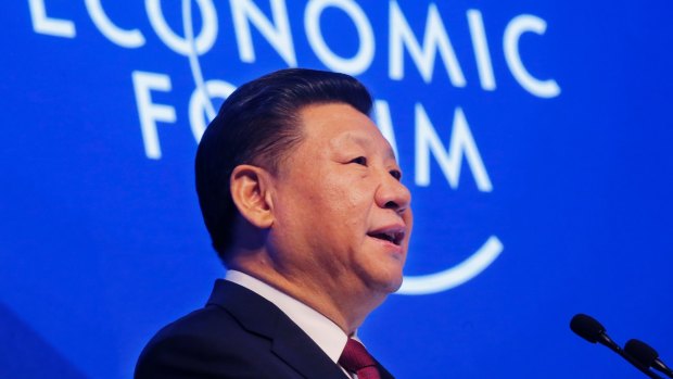 China's President Xi Jinping defending globalisation at the World Economic Forum in Davos, Switzerland.