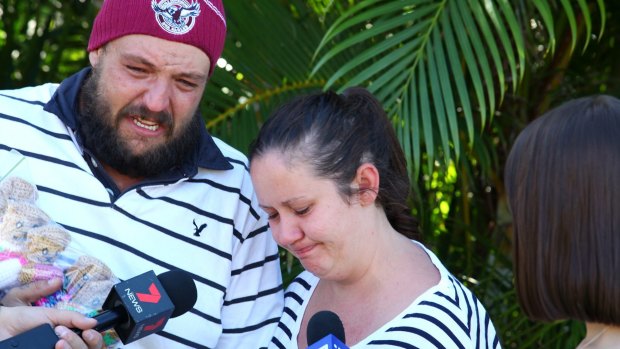 Jared Campbell and Belinda Warwick talk to the media about the death of their two-year-old son Roman.