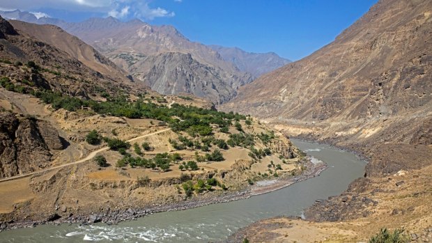 The Pamir Highway between Tajikistan and Afghanistan.