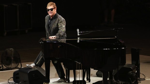 One of a kind: Rock legend Elton John performing at the WIN stadium in Wollongong.
